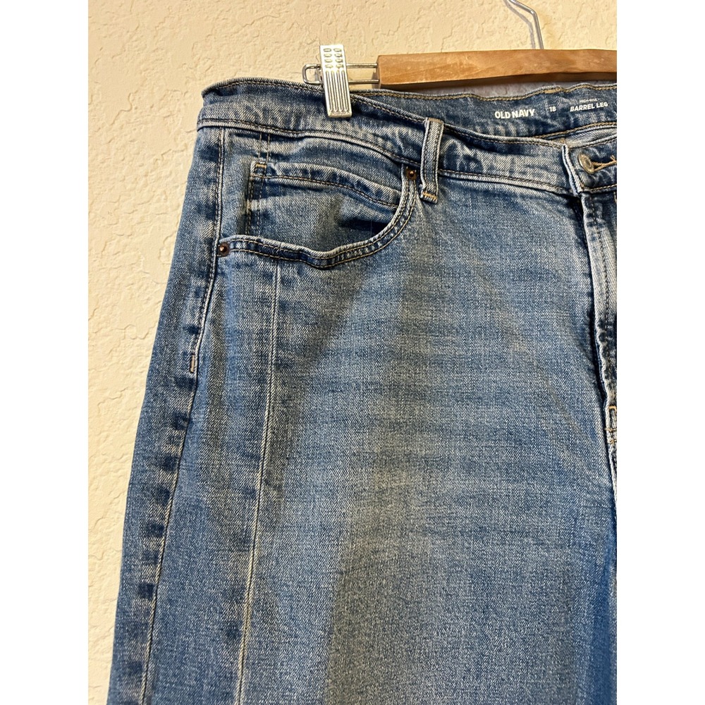 Old Navy Womens Jeans Sz 18 Blue High Rise Baggy Barrel Leg Seamed Denim 804400 - Picture 3 of 8